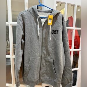 NWT Caterpillar FULL ZIP HOODIE BANNER SWEATSHIRT